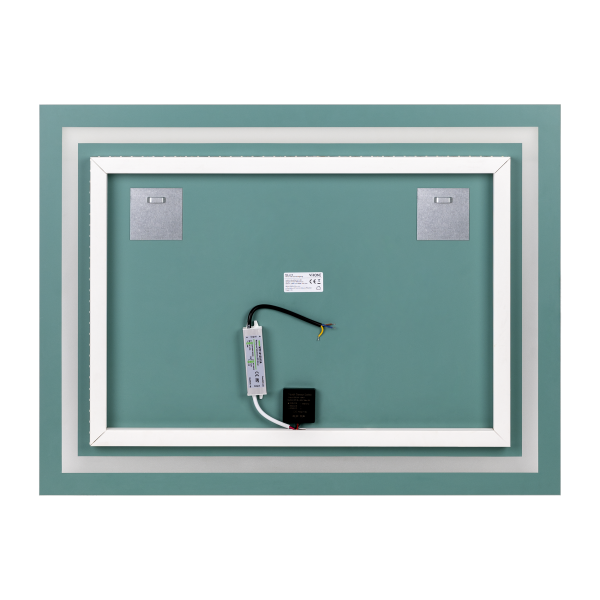 Lustro prostokątne poziome LED 80x60 cm (z wbudowanym włącznikiem, z marginesem, 4000K)