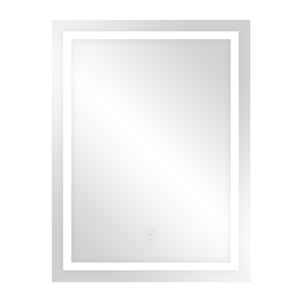 Lustro prostokątne pionowe LED 60x80 cm (z wbudowanym włącznikiem, z marginesem, 4000K)