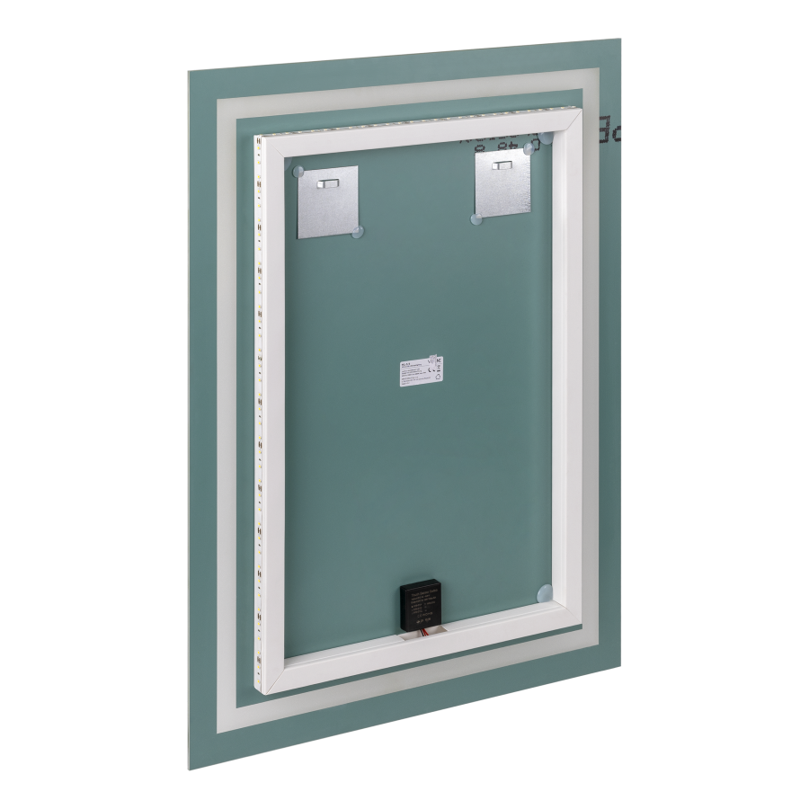 LED mirror rectangular 60x80 cm, vertical installation, built-in switch, with margin, 4000K