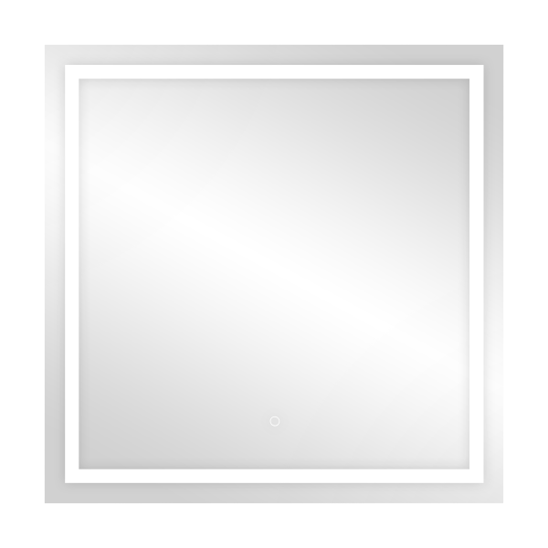 Kwadratowe lustro LED 80x80 cm (z wbudowanym włącznikiem, z marginesem, 4000K)