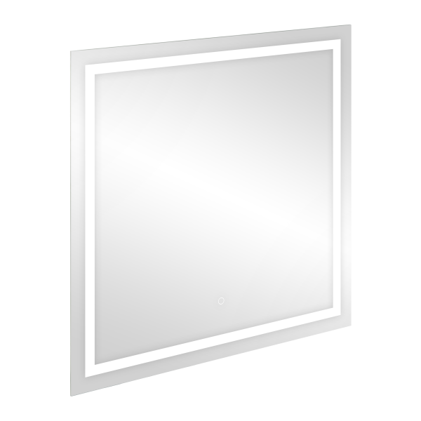 Kwadratowe lustro LED 80x80 cm (z wbudowanym włącznikiem, z marginesem, 4000K)