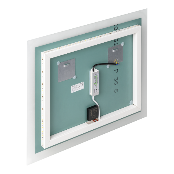 LED mirror rectangular 60x50 cm, horizontal installation, built-in switch, without margin, 4000K