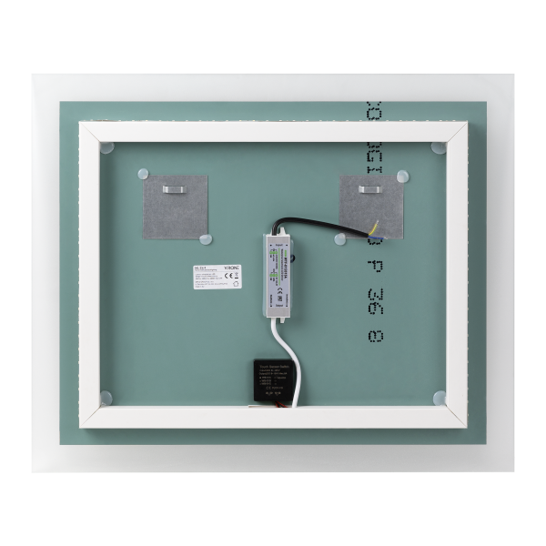 LED mirror rectangular 60x50 cm, horizontal installation, built-in switch, without margin, 4000K