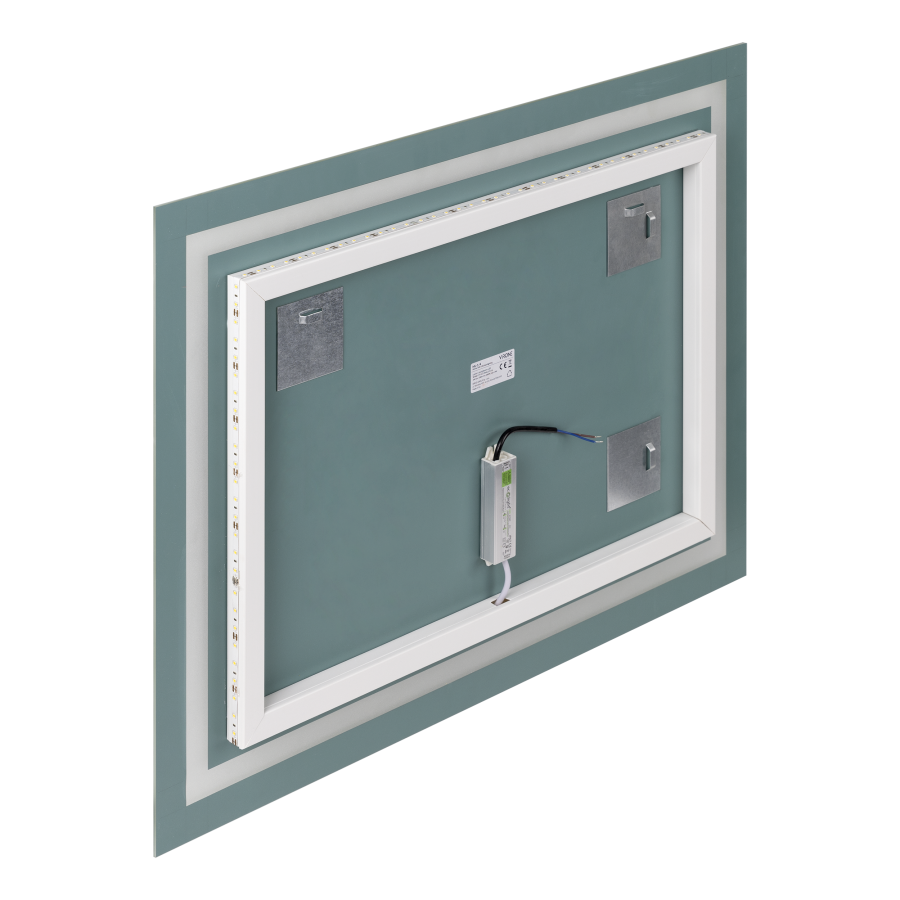 Lustro prostokątne LED 80x60 cm (pion/poziom, z marginesem, 4000K)