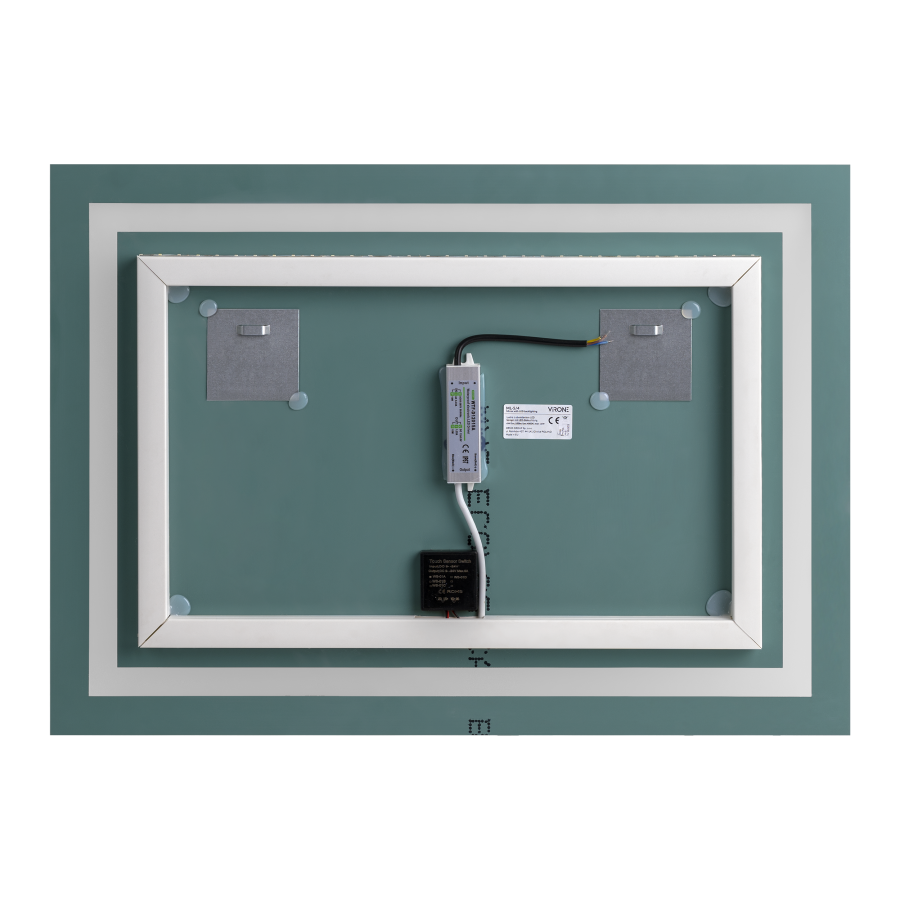 Lustro prostokątne poziome LED 70x50 cm (z wbudowanym włącznikiem, z marginesem, 4000K)