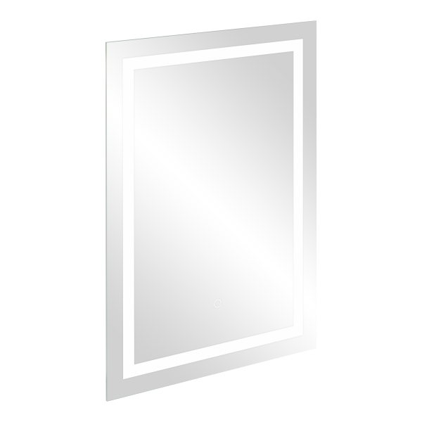 Lustro prostokątne pionowe LED 50x70 cm (z wbudowanym włącznikiem, z marginesem, 4000K)