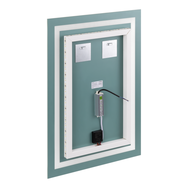 Lustro prostokątne pionowe LED 50x70 cm (z wbudowanym włącznikiem, z marginesem, 4000K)