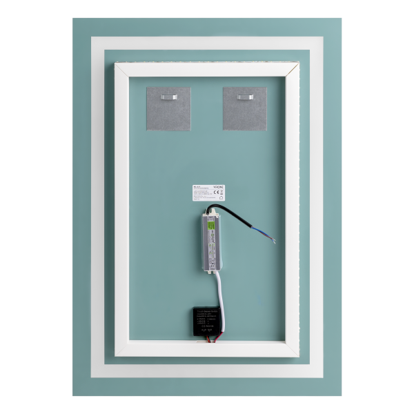 Lustro prostokątne pionowe LED 50x70 cm (z wbudowanym włącznikiem, z marginesem, 4000K)