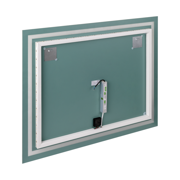 Lustro prostokątne poziome LED 100x80 cm  (z wbudowanym włącznikiem, z marginesem, 4000K)