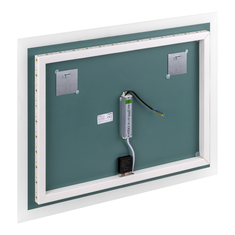 Lustro prostokątne poziome LED 80x60 cm (z wbudowanym włącznikiem, bez marginesu, 4000K)