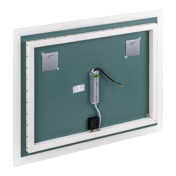 Lustro prostokątne poziome LED 80x60 cm (z wbudowanym włącznikiem, bez marginesu, 4000K)