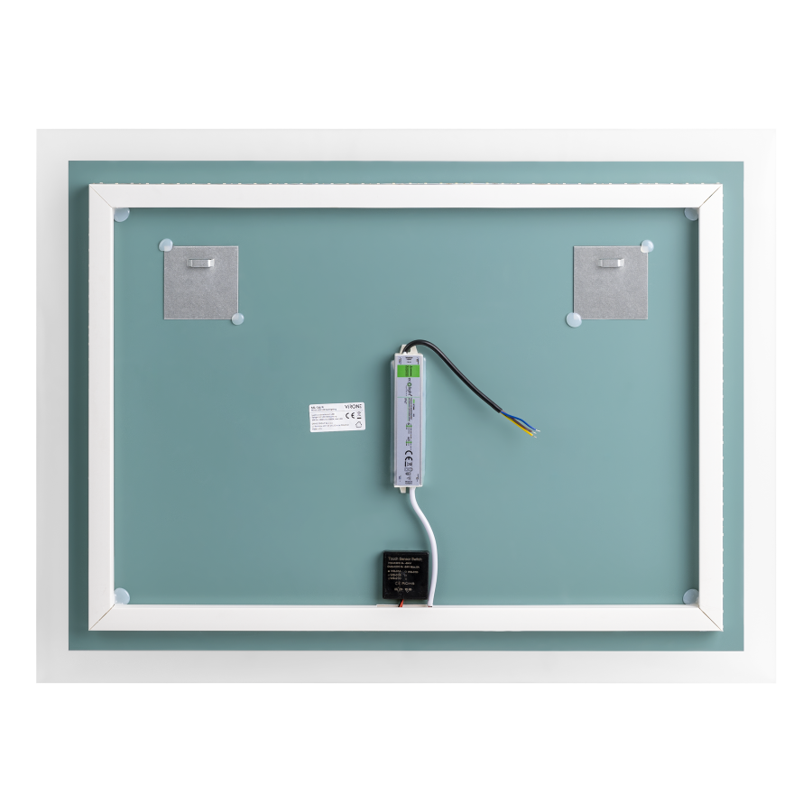 Lustro prostokątne poziome LED 80x60 cm (z wbudowanym włącznikiem, bez marginesu, 4000K)