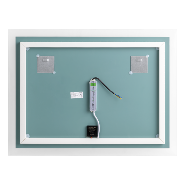 Lustro prostokątne poziome LED 80x60 cm (z wbudowanym włącznikiem, bez marginesu, 4000K)