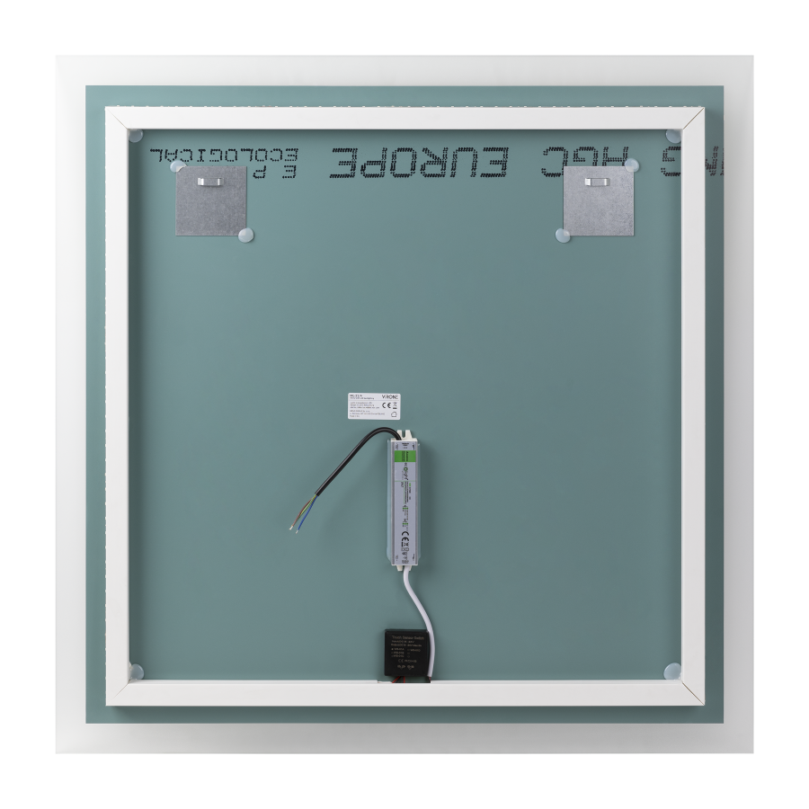 Kwadratowe lustro LED 80x80 cm (z wbudowanym włącznikiem, bez marginesu, 4000K)