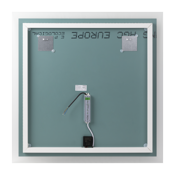 Kwadratowe lustro LED 80x80 cm (z wbudowanym włącznikiem, bez marginesu, 4000K)