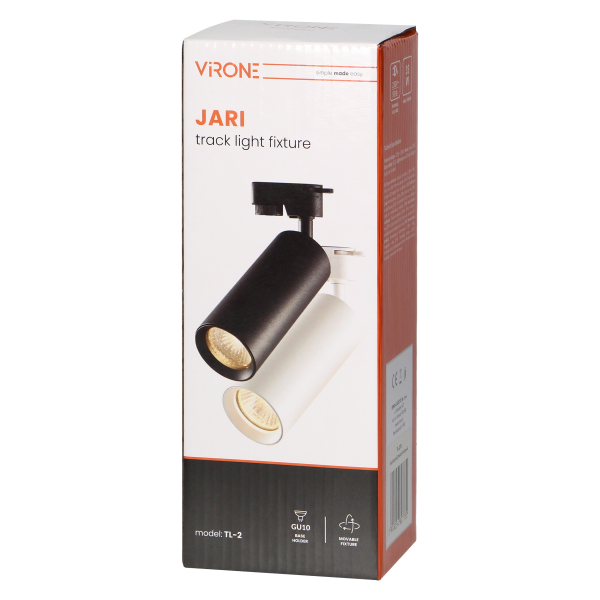 JARI track light fixture, GU10, 140 mm, black