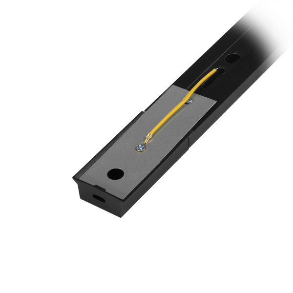 Black aluminum light track, 100 cm long, 85-265V, two wires