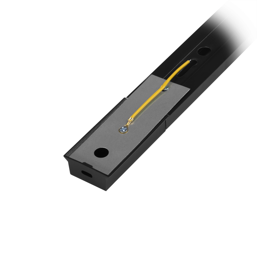 Black aluminum light track, 200 cm long, 85-265V, two wires