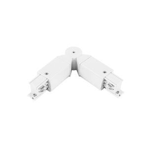 Adjustable light track connector, white