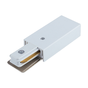 Live end connector for light track, white