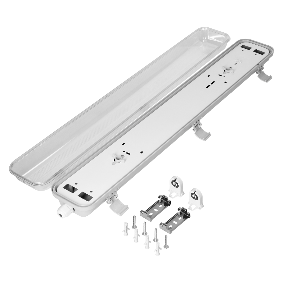 VUMBI III, dust-proof luminaire for T8 LED, IP65, 60cm