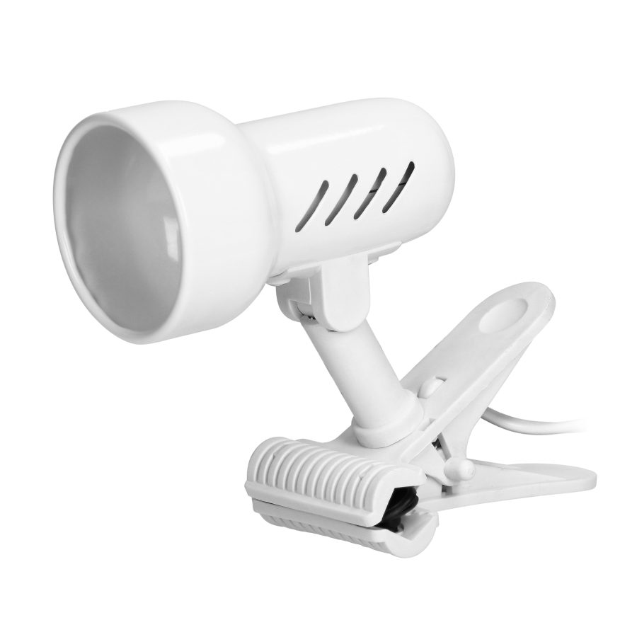 KELLY, lampa biurkowa z klipsem, 40W, E14, stal + tworzywo, biała