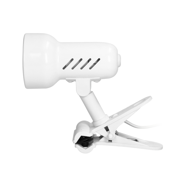 KELLY, desk lamp with clip, 40W, E14, steel + plastic, white