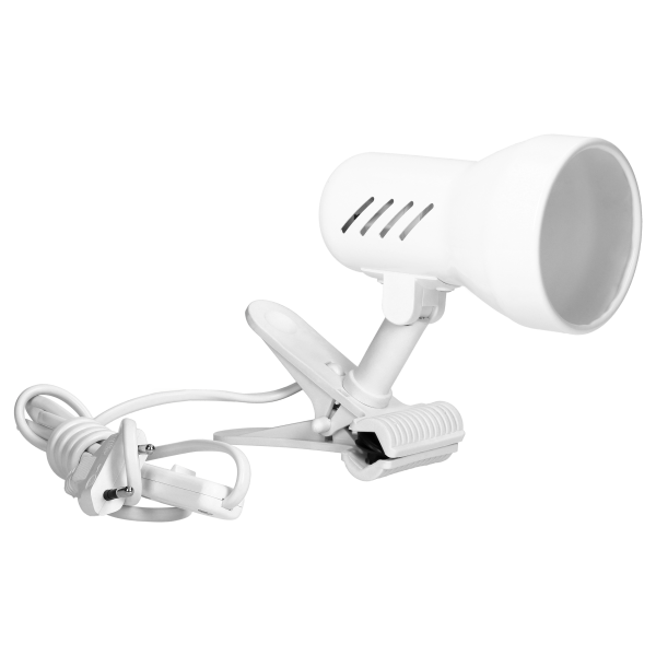 DALLA, desk lamp with clip, 40W, E27, steel + plastic, white