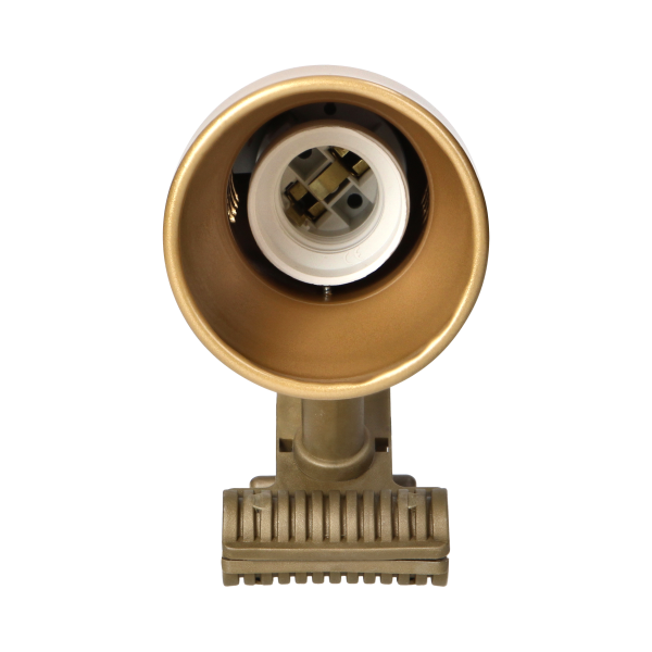 DALLA, lampa biurkowa z klipsem, 40W, E27, stal + tworzywo, złota