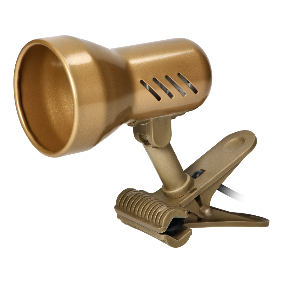 DALLA, lampa biurkowa z klipsem, 40W, E27, stal + tworzywo, złota
