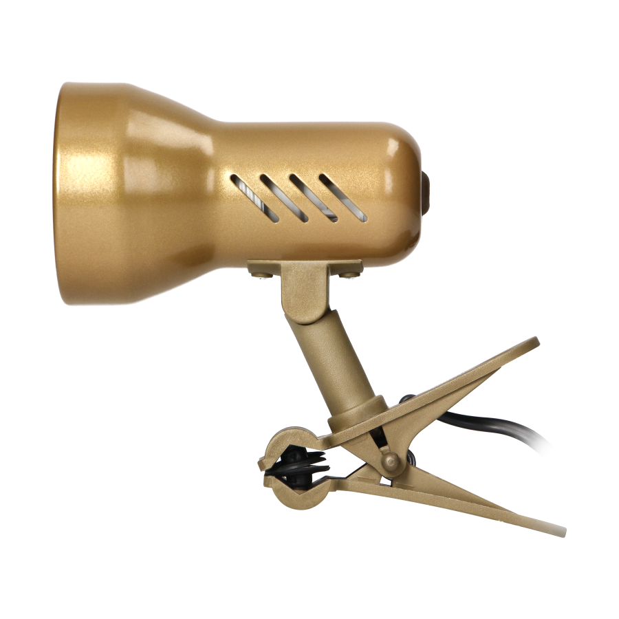 DALLA, desk lamp with clip, 40W, E27, steel + plastic, gold
