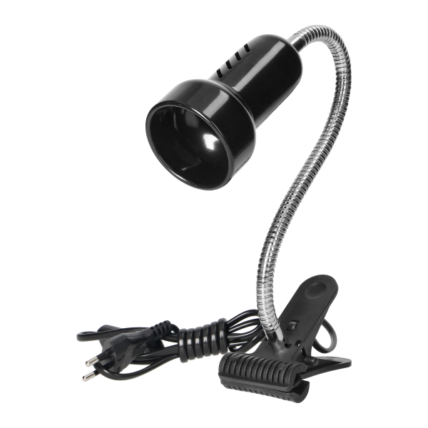 LUKE, lampa biurkowa z klipsem, flex, 40W, E14, stal + tworzywo, czarna
