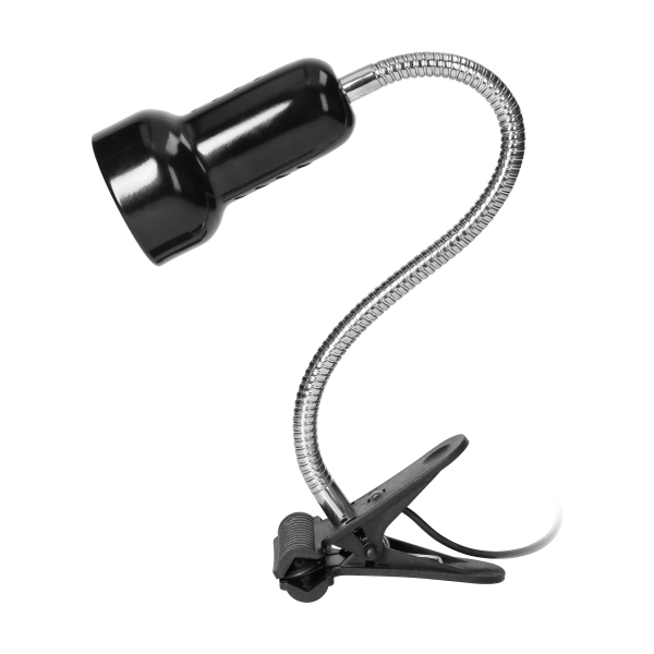 LUKE, lampa biurkowa z klipsem, flex, 40W, E14, stal + tworzywo, czarna