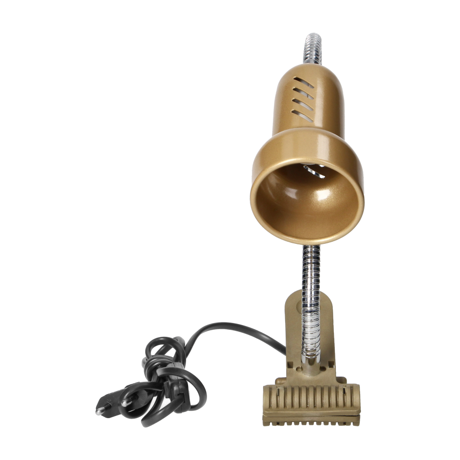 LUKE, lampa biurkowa z klipsem, flex, 40W, E14, stal + tworzywo, złota