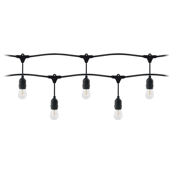 Zestaw girlanda oświetleniowa -1 sznur 5m (5 opraw) + 5 żarówek LED 1W E27, 3000K - ciepła + 1 żarówka gratis!