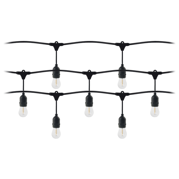 Zestaw girlanda oświetleniowa -1 sznur 15m (15 opraw) + 15 żarówek LED 1W E27, 3000K - ciepła + 1 żarówka gratis!