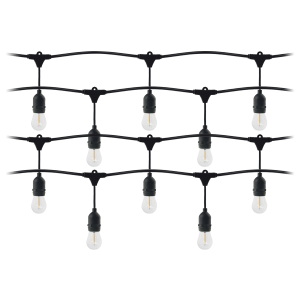 Zestaw girlanda oświetleniowa -1 sznur 20m (20 opraw) + 20 żarówek LED 1W E27, 3000K - ciepła + 1 żarówka gratis!