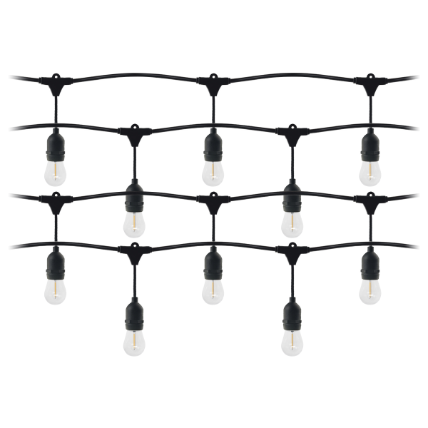 Zestaw girlanda oświetleniowa -1 sznur 20m (40 opraw) + 40 żarówek LED 1W E27, 3000K - ciepła + 1 żarówka gratis!