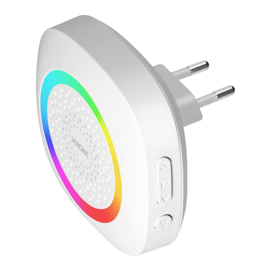 PELA AC, wireless battery-powered doorbell, learning system, 60 sounds, LED RGB, 300m, white