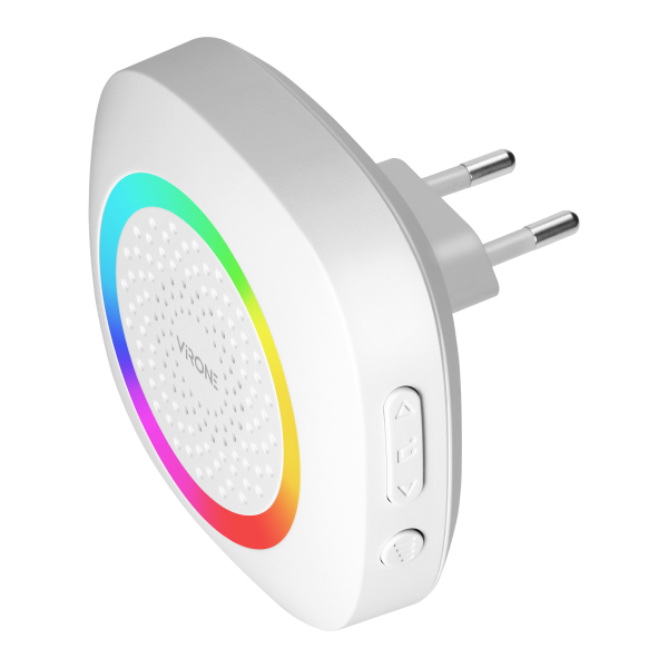 PELA AC, wireless battery-powered doorbell, learning system, 60 sounds, LED RGB, 300m, white