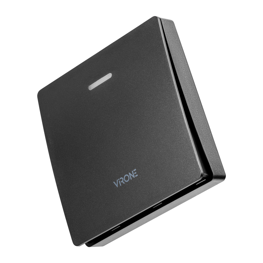 Battery-free doorbell button for wireless doorbells, TELERO series, black