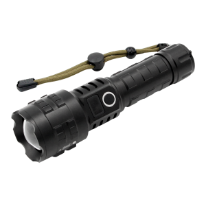LED flashlight 15W, 1200lm, 3000mAh, zoom function, digital battery indicator