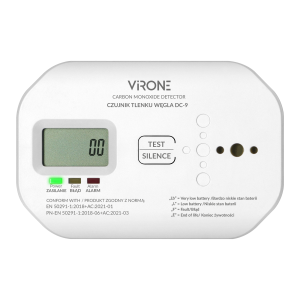 Battery-powered carbon monoxide detector, 2xAA, sensor lifetime 10 years