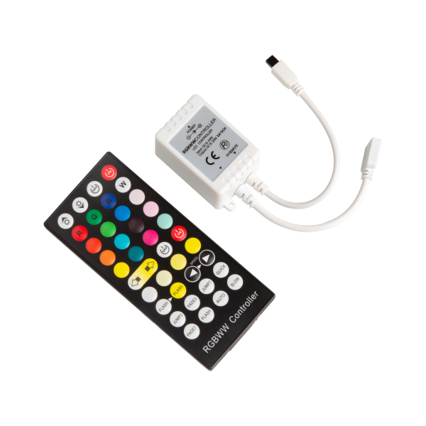Wireless controller for RGB strips (multicoloured LED lighting strips with white light function from warm through neutral to col
