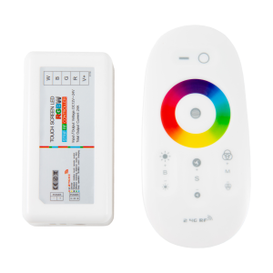 Wireless radio frequency (RF) controller for RGBW strips (multi-coloured and white LED lighting strips) with white remote contro