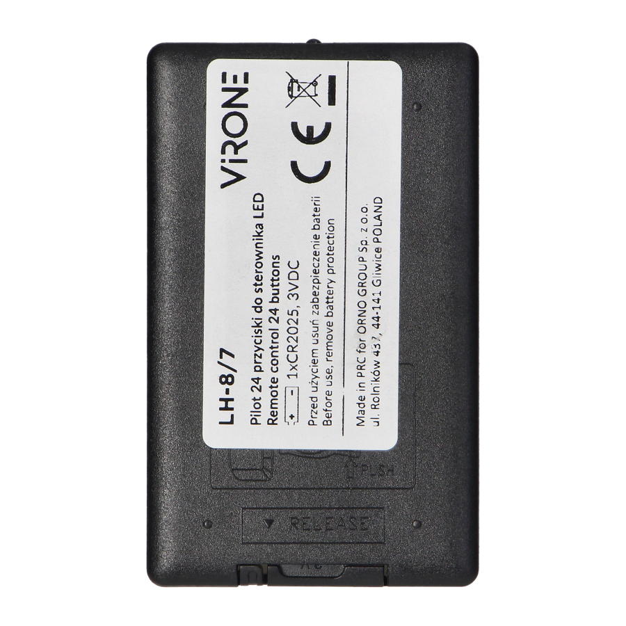 Wireless controller for RGB strips (multicoloured LED lighting strips) with remote control 24 buttons