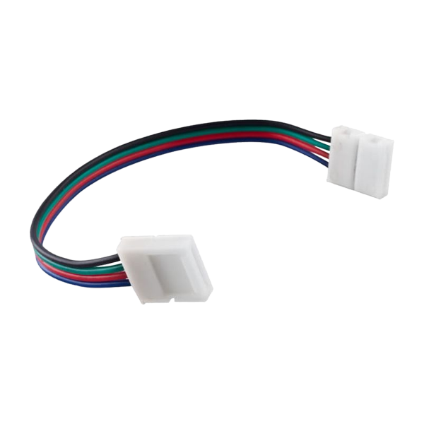 Double sided connector for quick assembly (quick-connector) of LED strips 10mm 4pin-cable-4pin