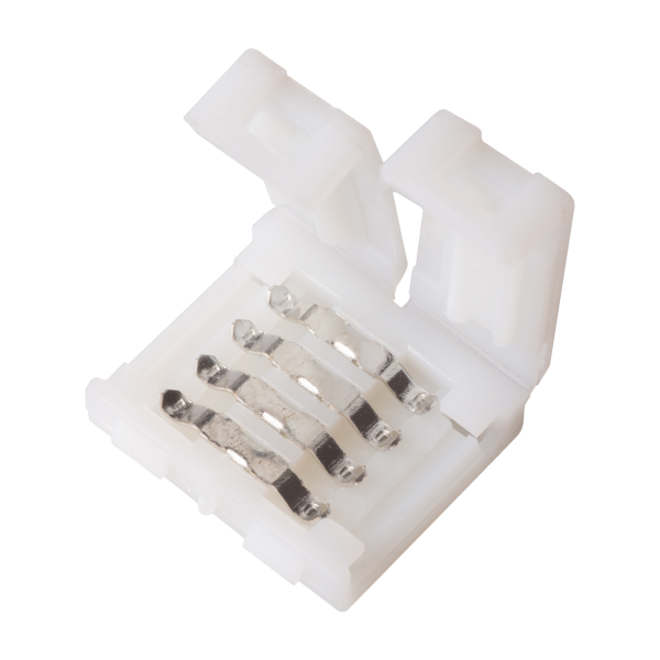 Connector for quick assembly (quick-connector) of multicolour RGB LED strips 10mm 4pin-4pin