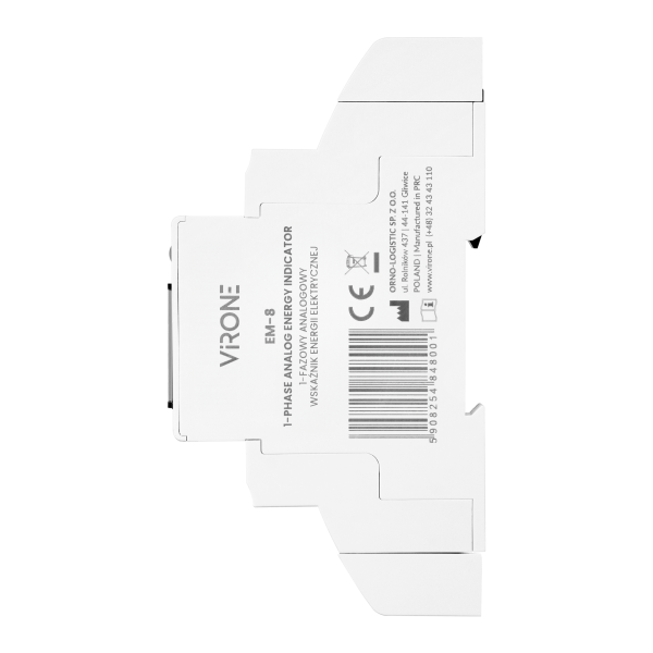 1-phase analog energy indicator, 40A, 1 module, DIN TH-35mm 1-phase analog energy indicator, 40A, 1 module, DIN TH-35mm
