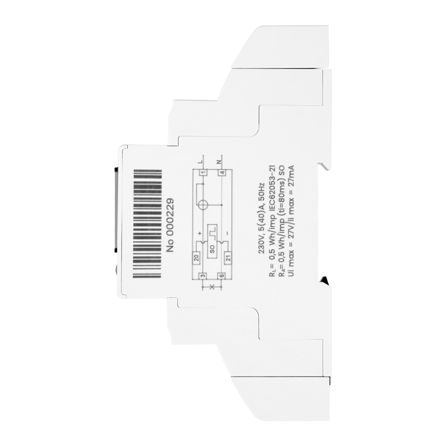 1-fazowy analogowy wskaźnik zużycia energii elektrycznej, 40A, 1 moduł, DIN TH-35mm